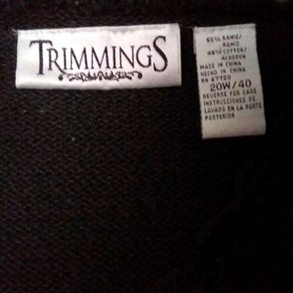 Vintage Trimmings Statement Holiday Sweater Black Beaded Sequin Lace Sz 20W - 40 - Picture 6 of 8